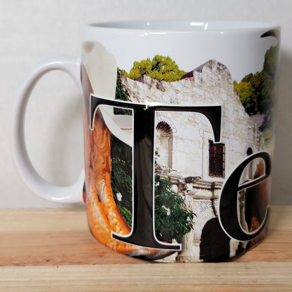 America Ware Texas Ceramic Mug Longhorn 3D Lettering 18 oz